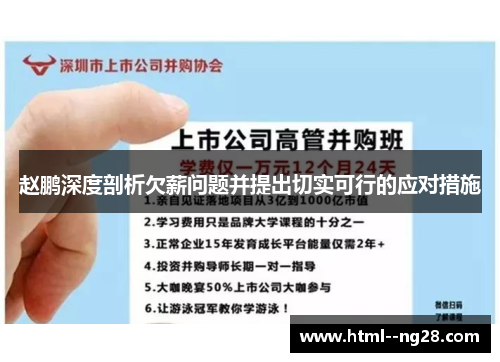赵鹏深度剖析欠薪问题并提出切实可行的应对措施